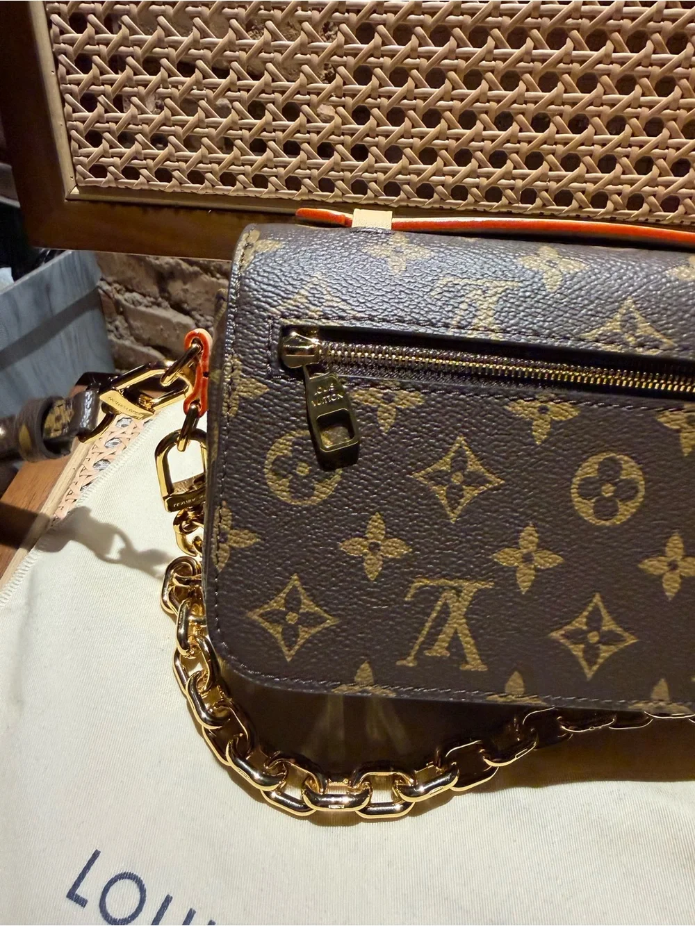 Louis Vuitton Monogram Canvas Crossbody with Gold Hardware